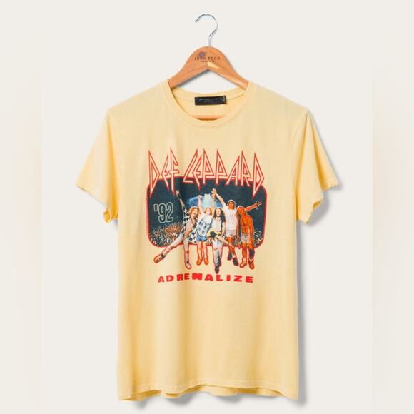 Def Leppard '92 Adrenalize Graphic band Tee yellow size small - Picture 1 of 7